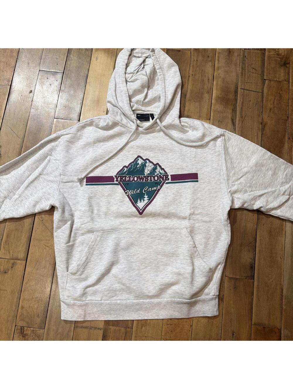 ASOS Men's Grey and Cream Hoody